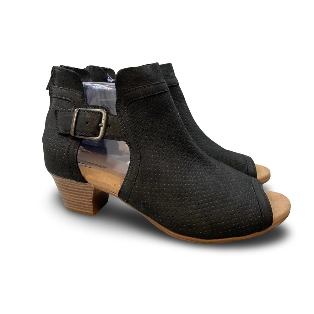 Lane Bryant Black Perforated Cutout Ankle Booties Wide Width Sz 10W NIB - Picture 6 of 8